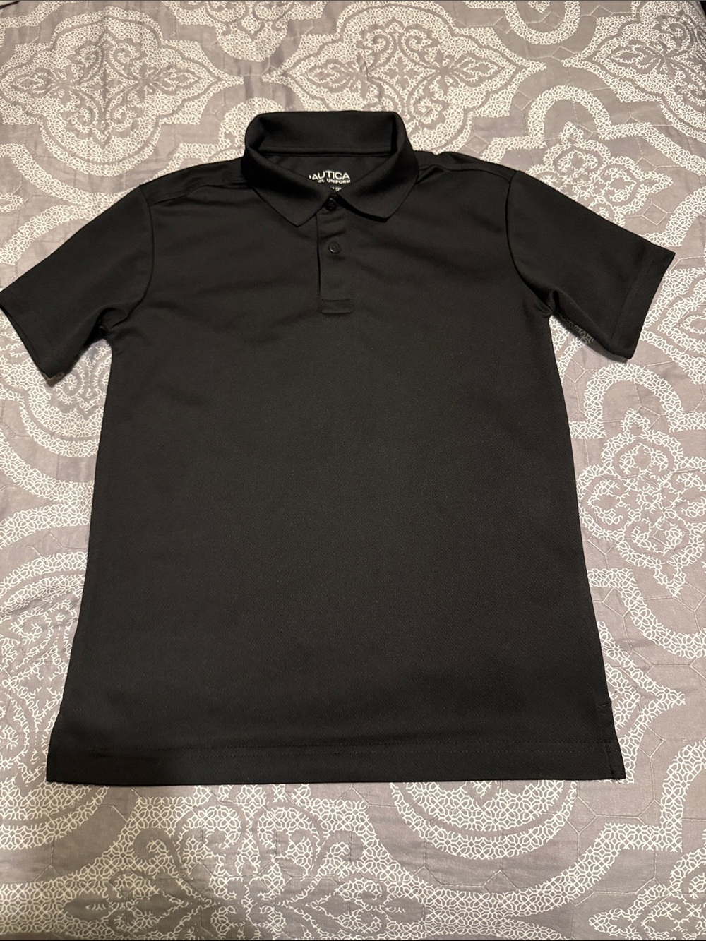 Nautica Boy Black Polo Performance Shirt
